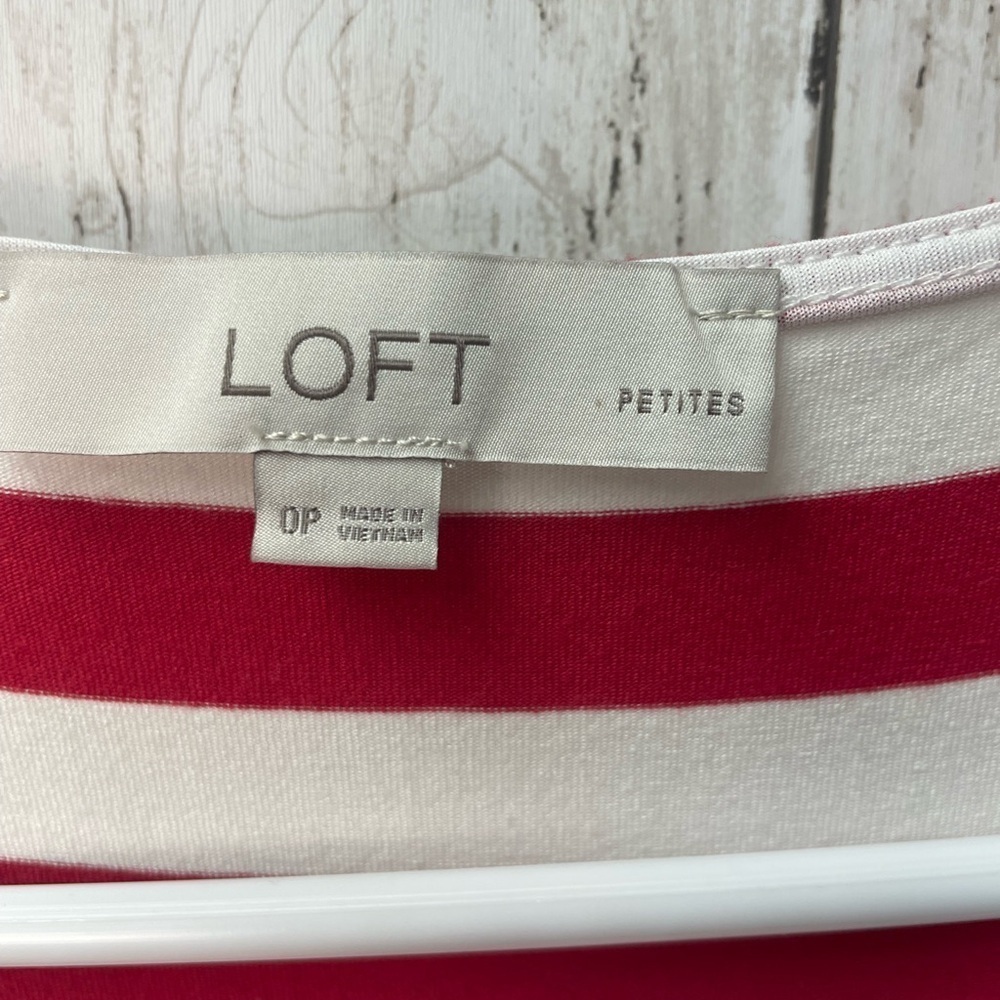 LOFT Red and White Striped Top size 0 - Picture 4 of 10
